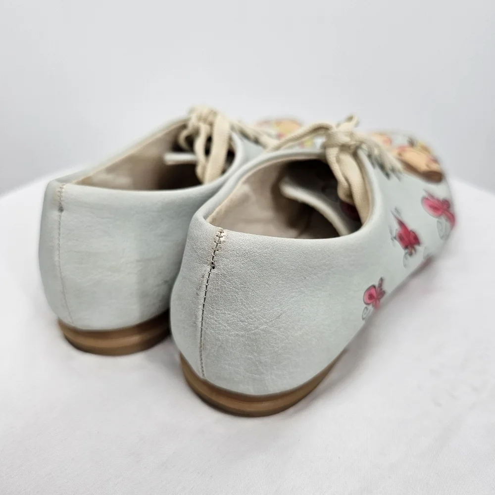 Girls Lace-Up Shoes Size 3 | Cute Best Friends Print | Butterfly Artwork